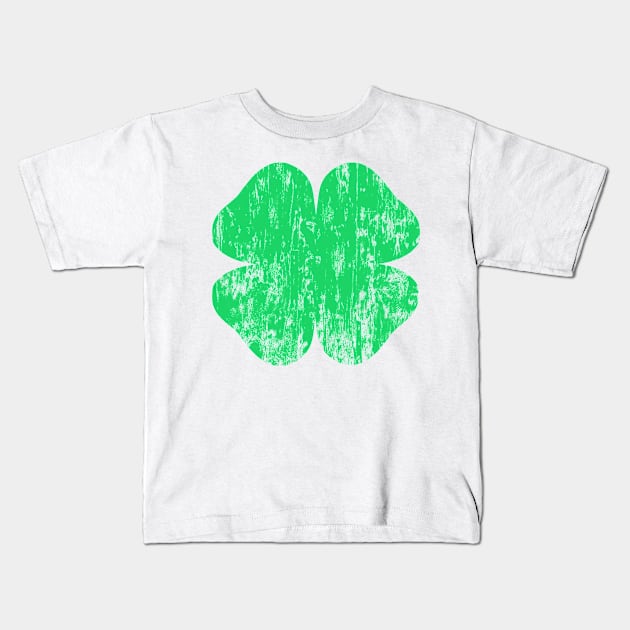 Distressed Clover Kids T-Shirt by flimflamsam